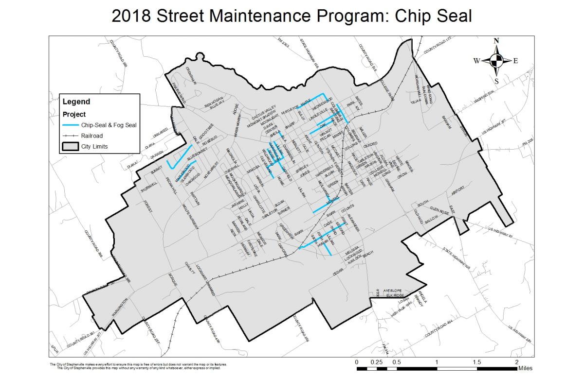 2018 Street Maintenance Program: Chip Seal Map