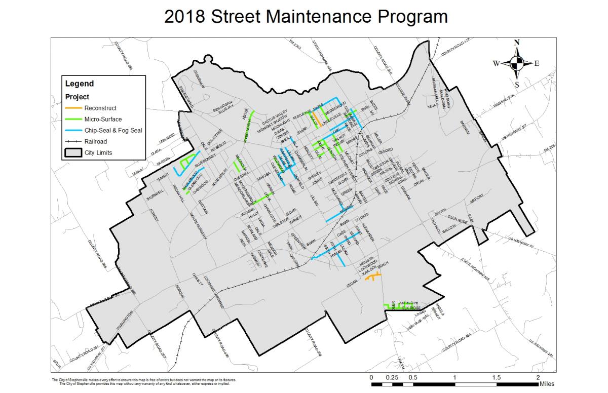 Combined Street Maintenance Map for All Projects